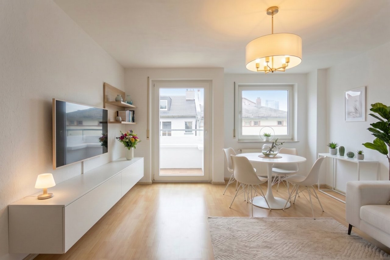 Wohnzimmer 2 Zi. Whg. KI optimiert Wohnzimmer 2 Zi. Whg. KI optimiert